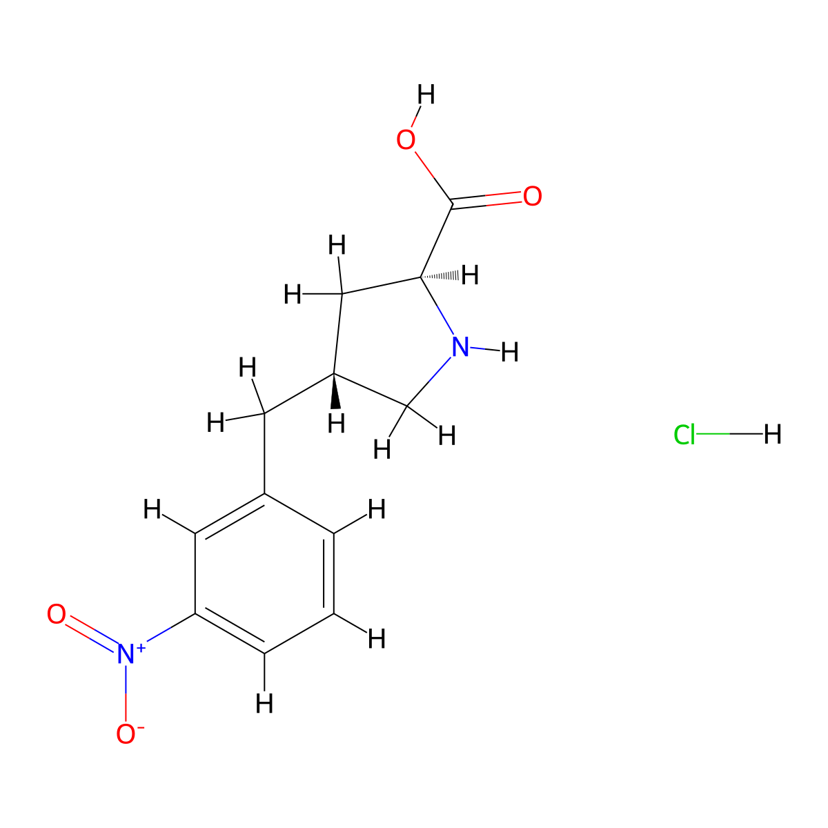 (2S,4R)-4-(3-Nitrobenzyl)pyrrolidine-2-carboxylic acid hydrochloride molecular structure, CAS 1049740-11-5