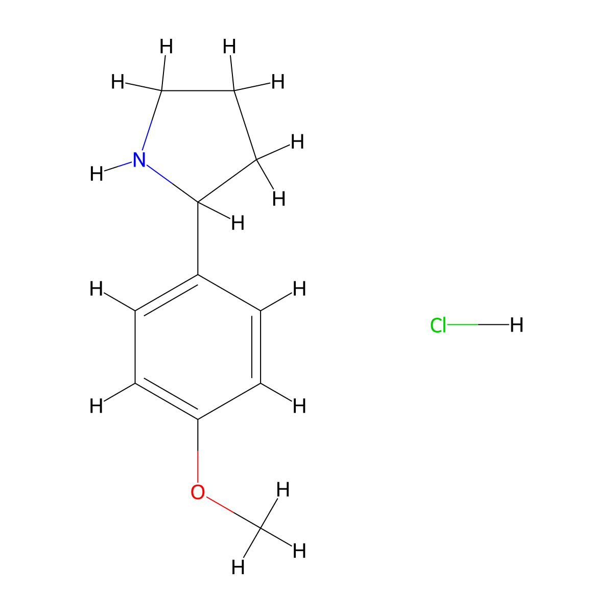2-(4-Methoxyphenyl)pyrrolidine hydrochloride molecular structure, CAS 1049740-97-7