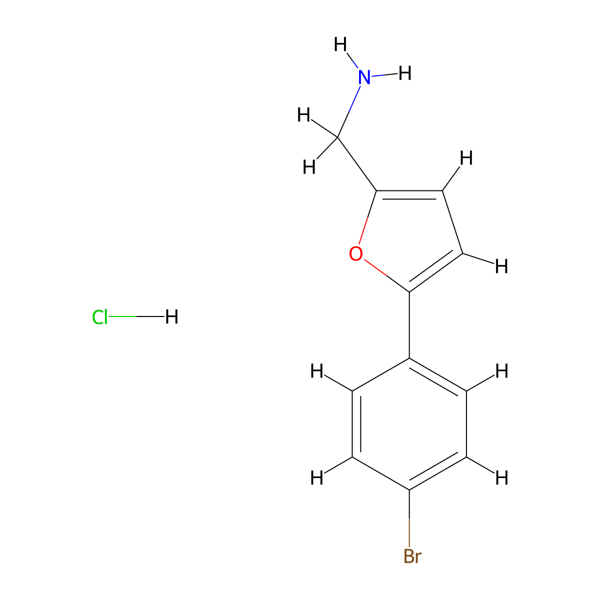 [5-(4-Bromophenyl)furan-2-yl]methanamine hydrochloride molecular structure, CAS 1049741-11-8