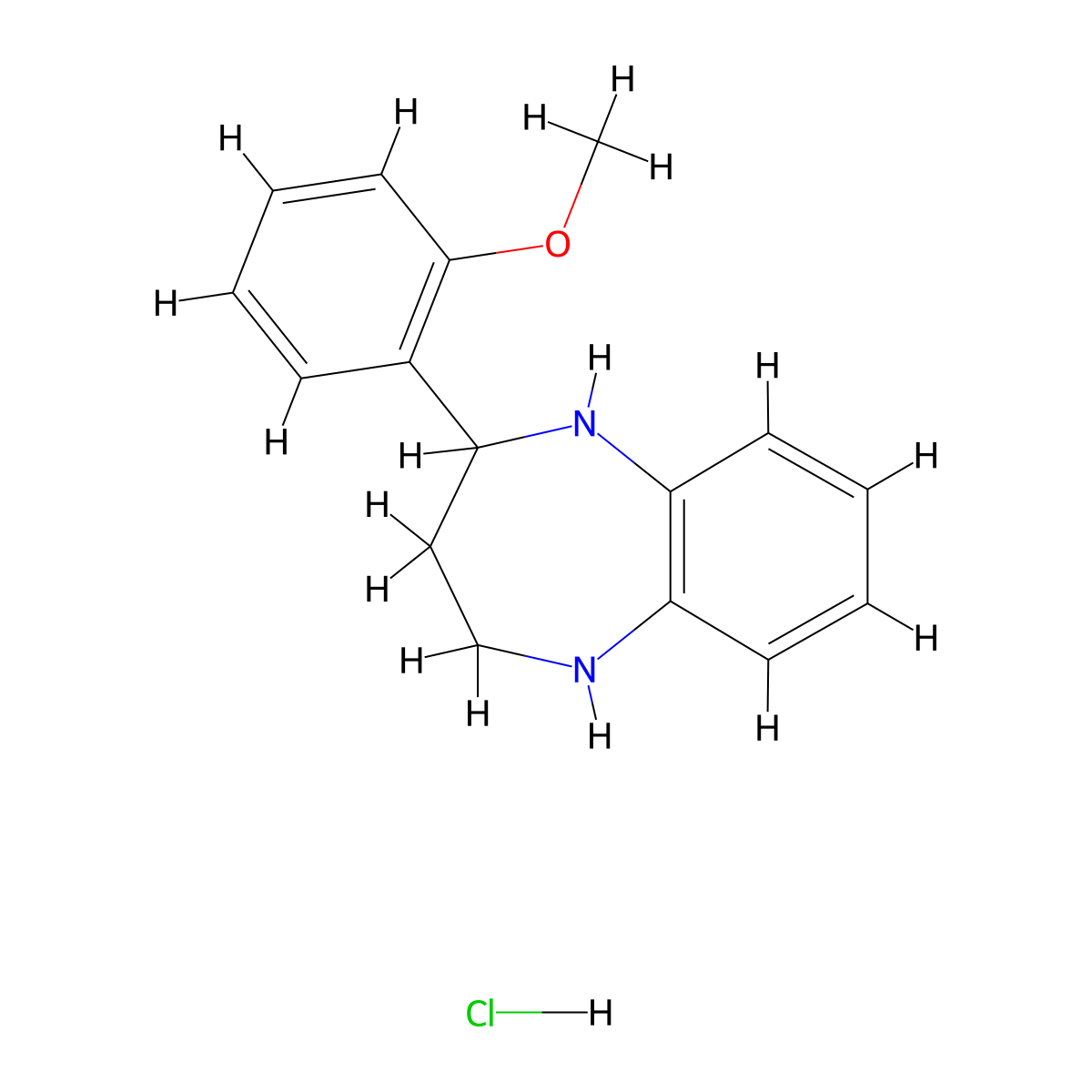 2-(2-Methoxyphenyl)-2,3,4,5-tetrahydro-1H-1,5-benzodiazepine hydrochloride molecular structure, CAS 1049741-23-2