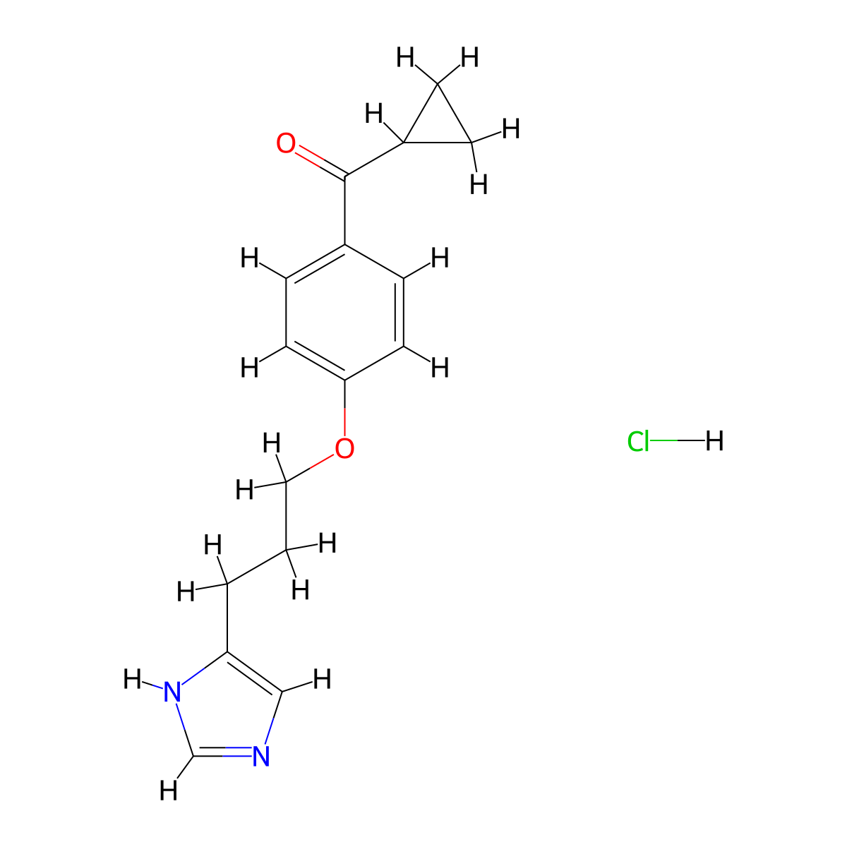 Ciproxifan hydrochloride molecular structure, CAS 1049741-81-2