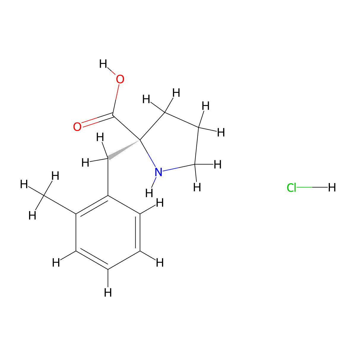 (S)-2-(2-Methylbenzyl)pyrrolidine-2-carboxylic acid hydrochloride molecular structure, CAS 1049741-94-7