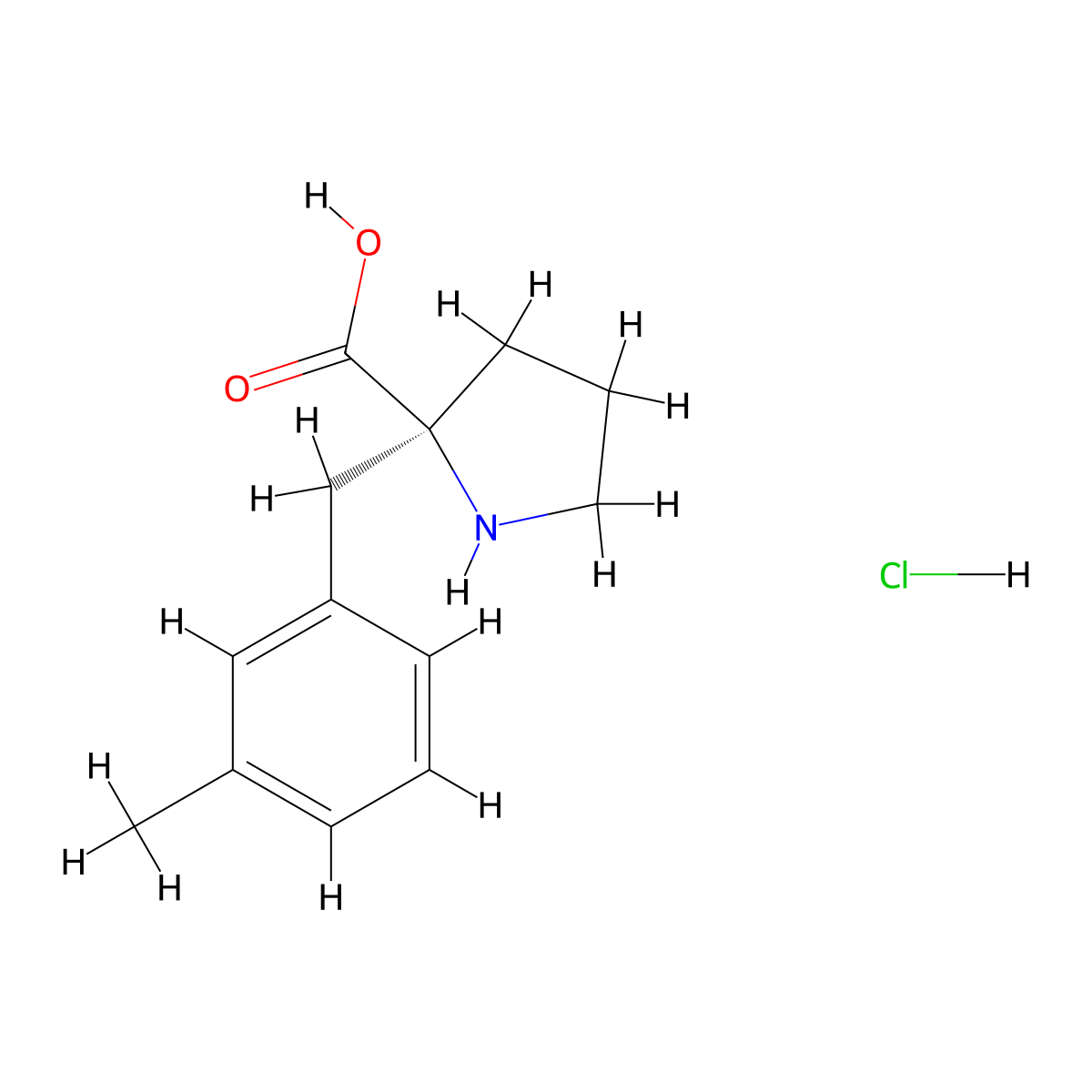 (S)-2-(3-Methylbenzyl)pyrrolidine-2-carboxylic acid hydrochloride molecular structure, CAS 1049742-05-3