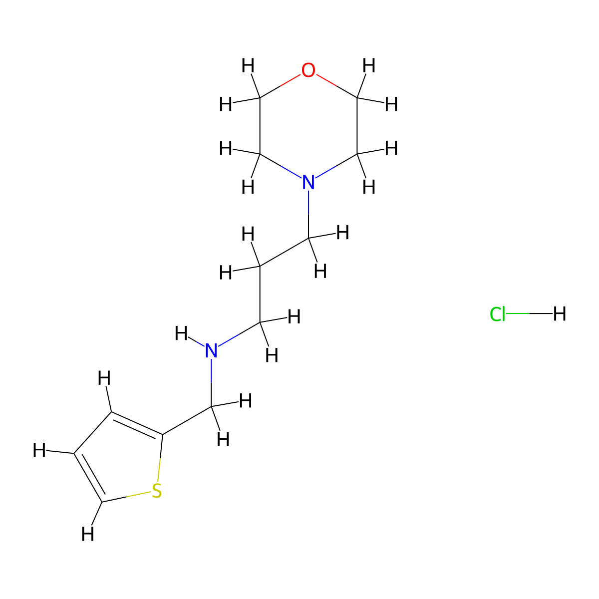 [3-(Morpholin-4-yl)propyl](thiophen-2-ylmethyl)amine hydrochloride molecular structure, CAS 1049742-40-6