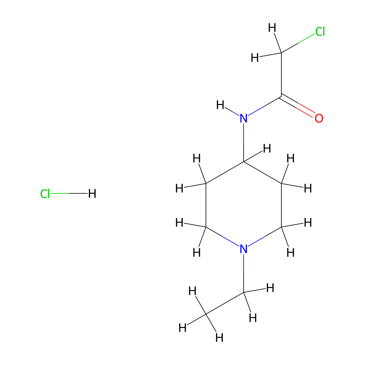 2-chloro-N-(1-ethylpiperidin-4-yl)acetamide hydrochloride molecular structure, CAS 1049742-63-3
