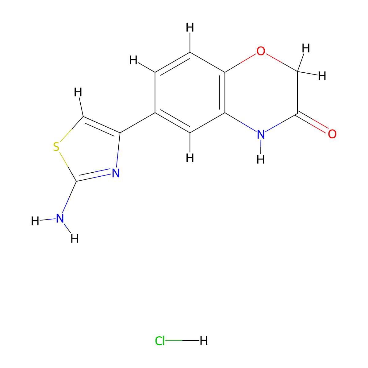 6-(2-amino-1,3-thiazol-4-yl)-2H-1,4-benzoxazin-3(4H)-one hydrochloride molecular structure, CAS 1049742-69-9