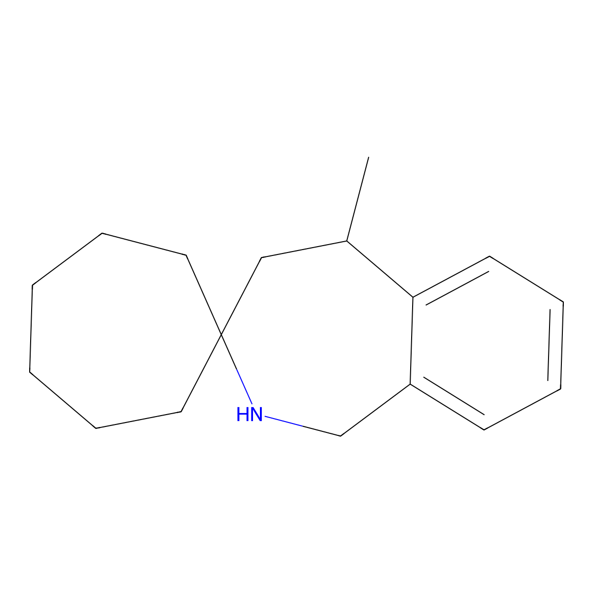5-Methyl-1,2,4,5-tetrahydrospiro[2-benzazepine-3,1'-cycloheptane] molecular structure, CAS 1049742-94-0