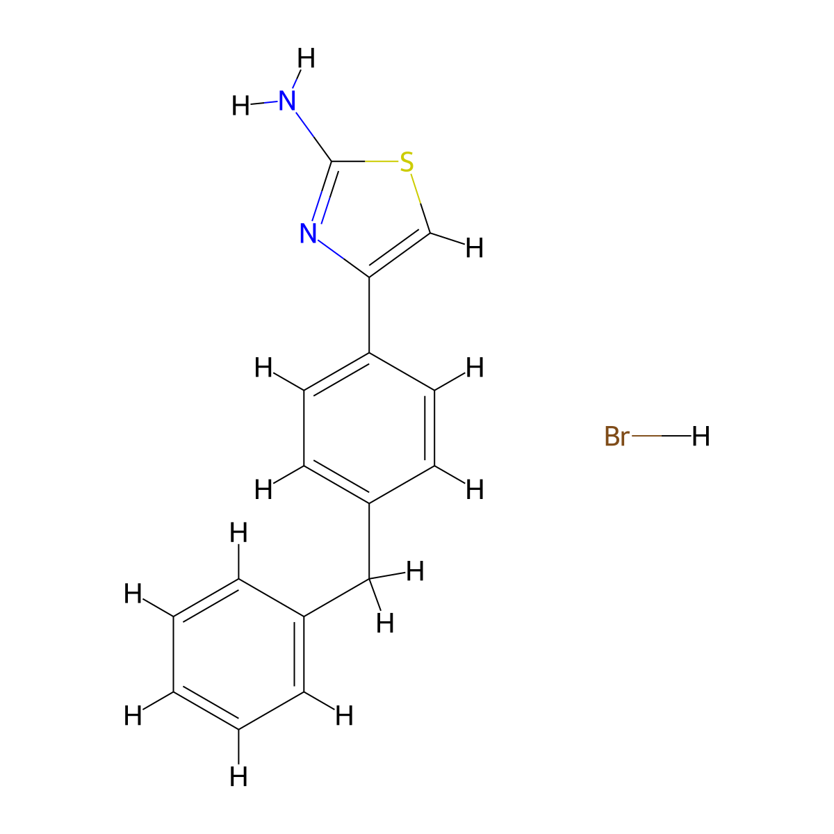 4-(4-Benzylphenyl)-1,3-thiazol-2-amine hydrobromide molecular structure, CAS 1049743-03-4