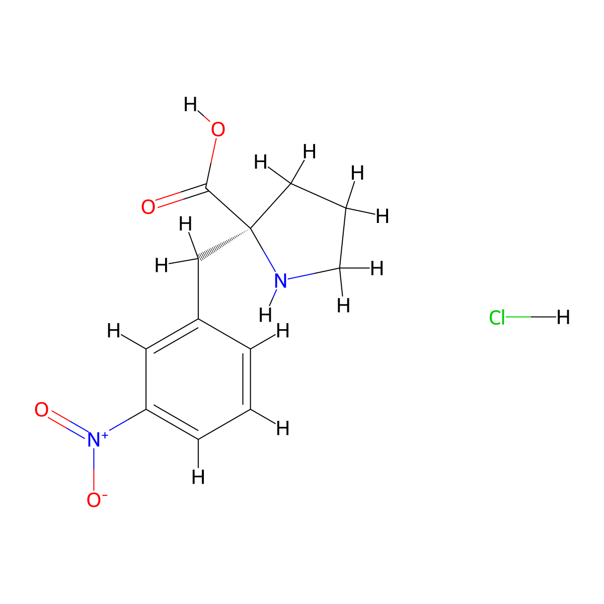 (S)-2-(3-Nitrobenzyl)pyrrolidine-2-carboxylic acid hydrochloride molecular structure, CAS 1049743-40-9