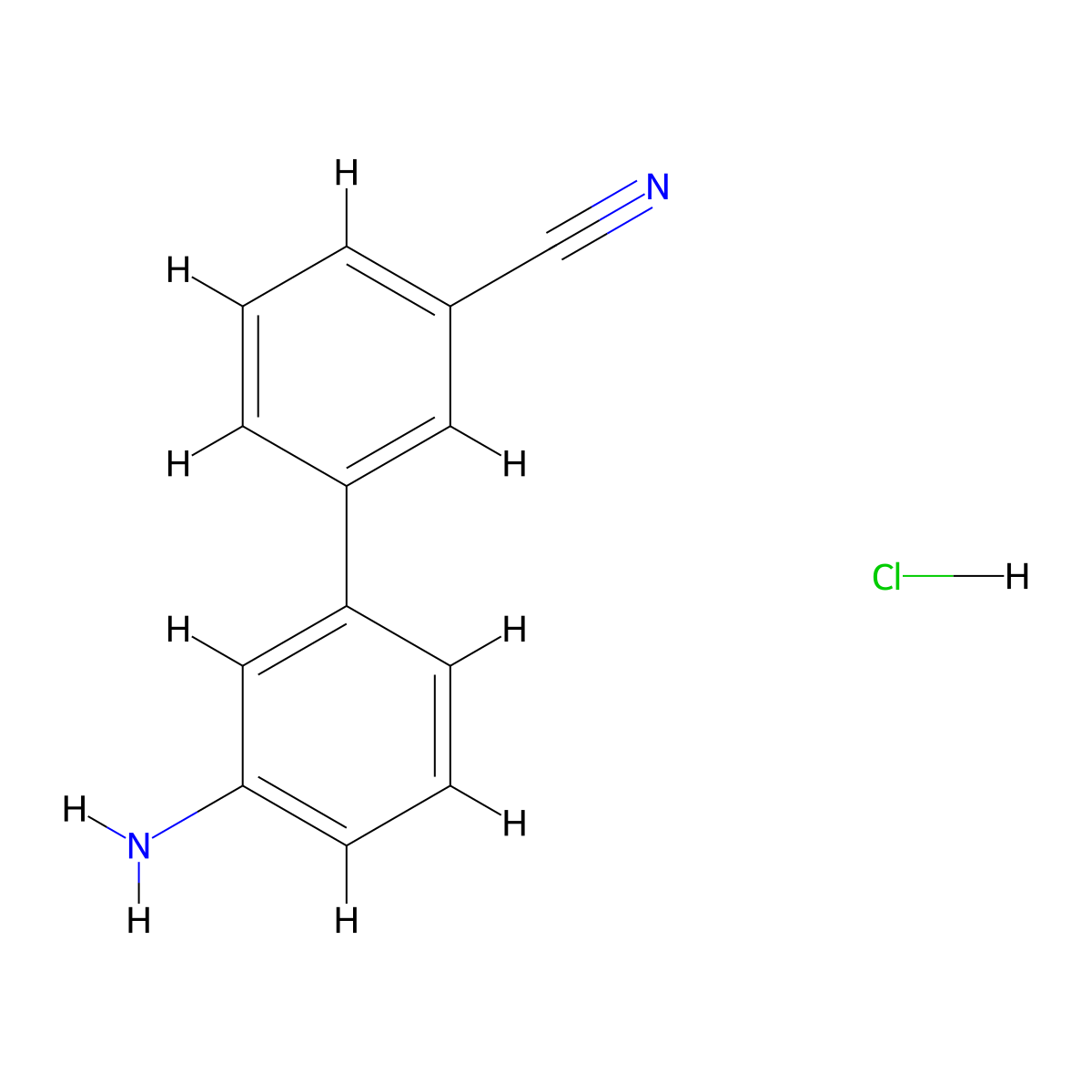 3-(3-aminophenyl)benzonitrile Hydrochloride molecular structure, CAS 1049744-24-2