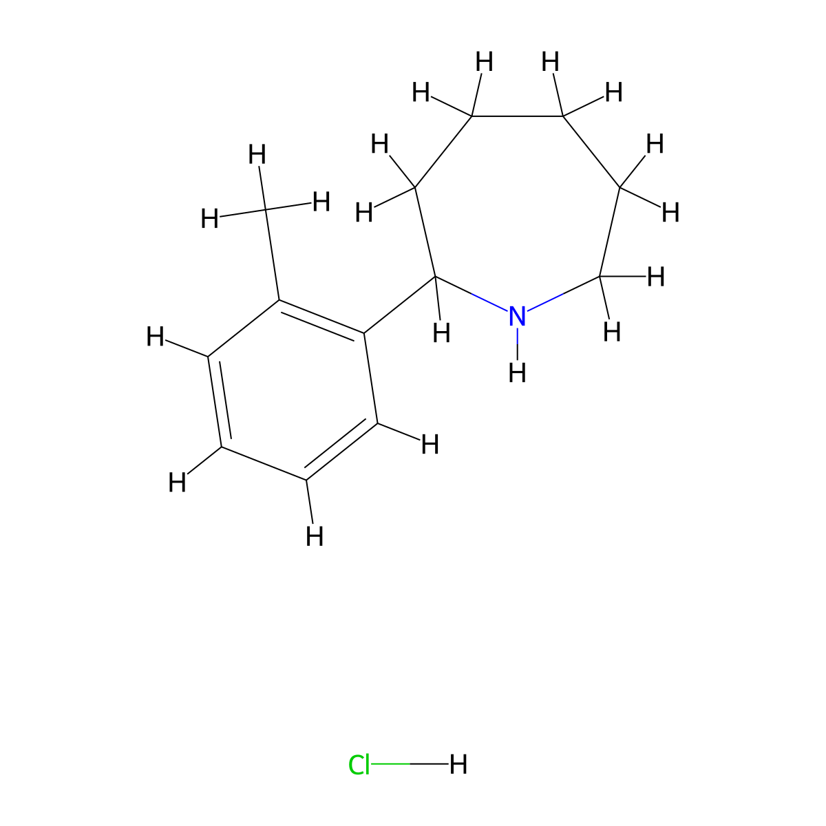 2-(o-Tolyl)azepane hydrochloride molecular structure, CAS 1049744-76-4