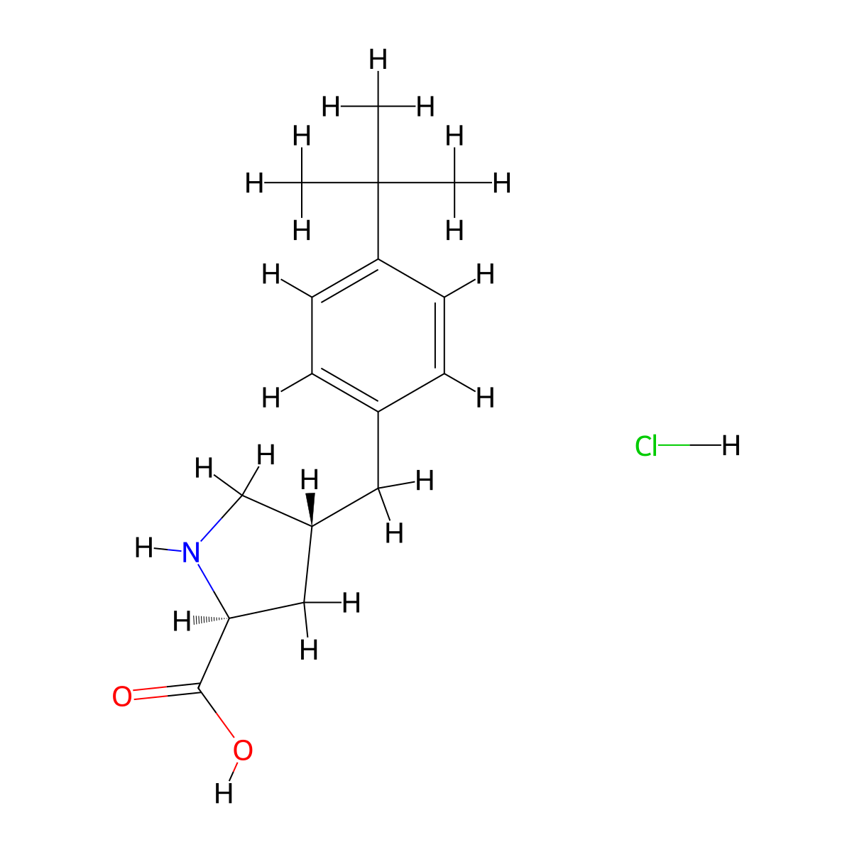 (2S,4R)-4-(4-(tert-Butyl)benzyl)pyrrolidine-2-carboxylic acid hydrochloride molecular structure, CAS 1049744-82-2