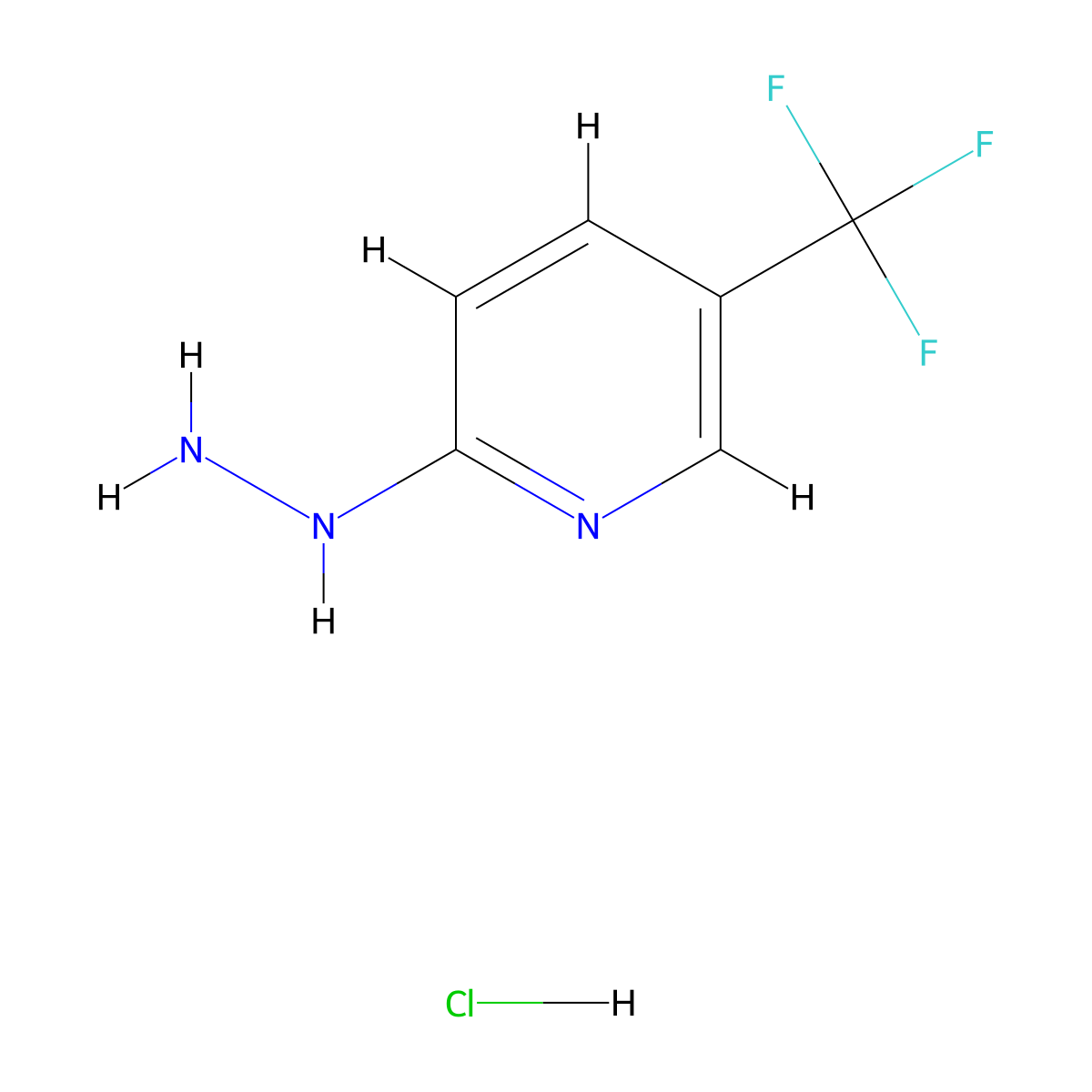 2-Hydrazino-5-(trifluoromethyl)pyridine, HCl molecular structure, CAS 1049744-89-9