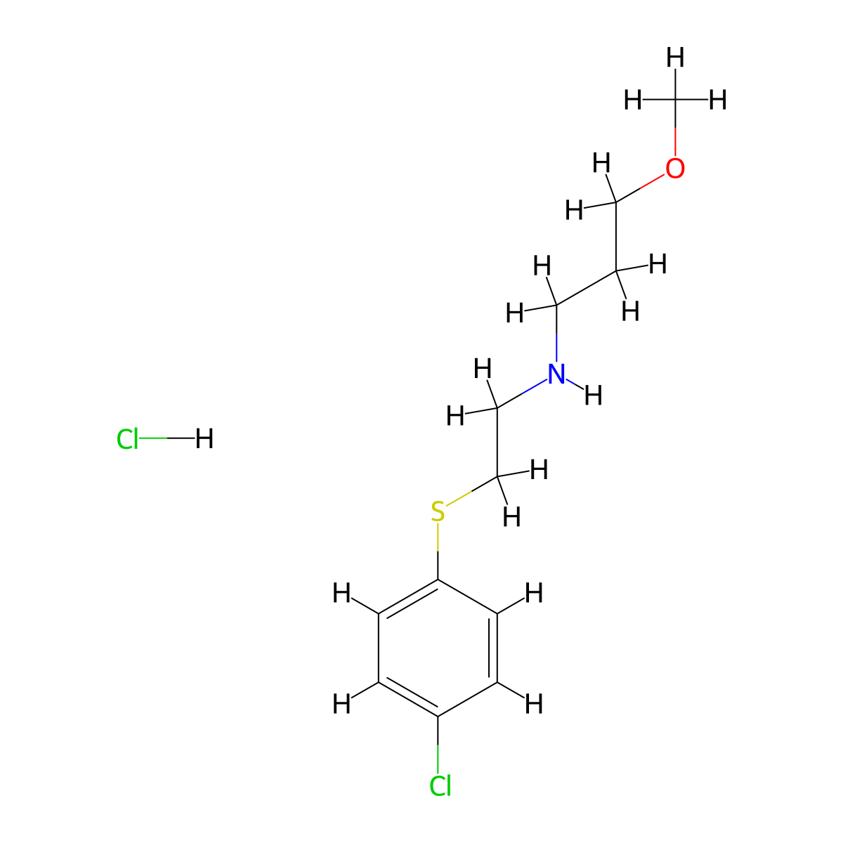N-{2-[(4-Chlorophenyl)thio]ethyl}-3-methoxy-1-propanamine hydrochloride molecular structure, CAS 1049745-19-8