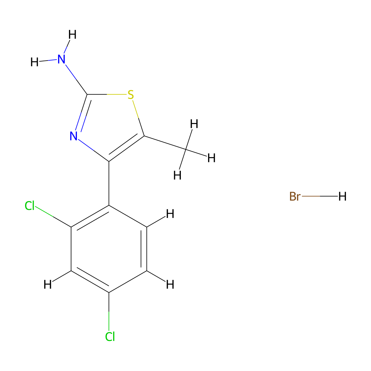 4-(2,4-Dichlorophenyl)-5-methyl-1,3-thiazol-2-amine hydrobromide molecular structure, CAS 1049745-22-3