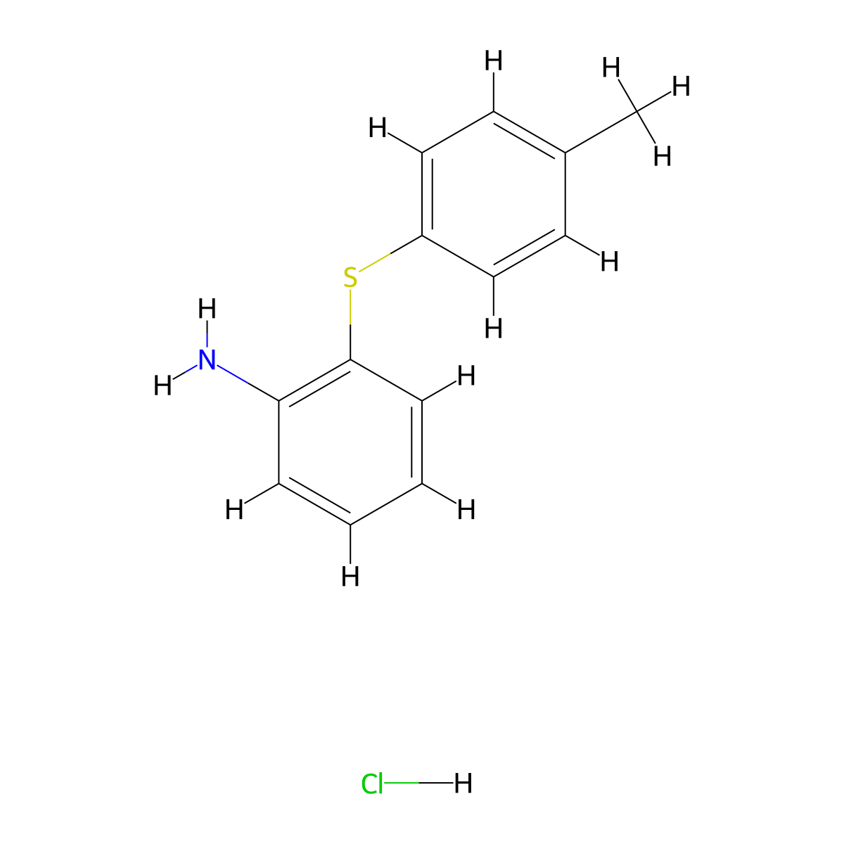 2-(4-Methylphenyl)sulfanylaniline;hydrochloride molecular structure, CAS 1049745-34-7