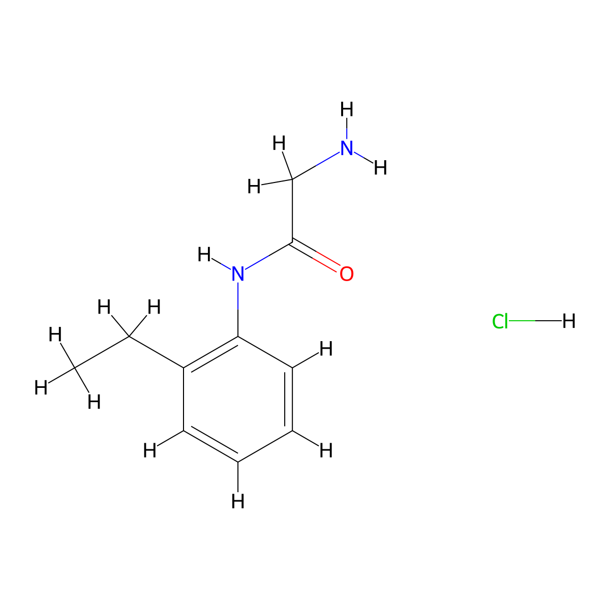 2-amino-N-(2-ethylphenyl)acetamide hydrochloride molecular structure, CAS 1049746-19-1