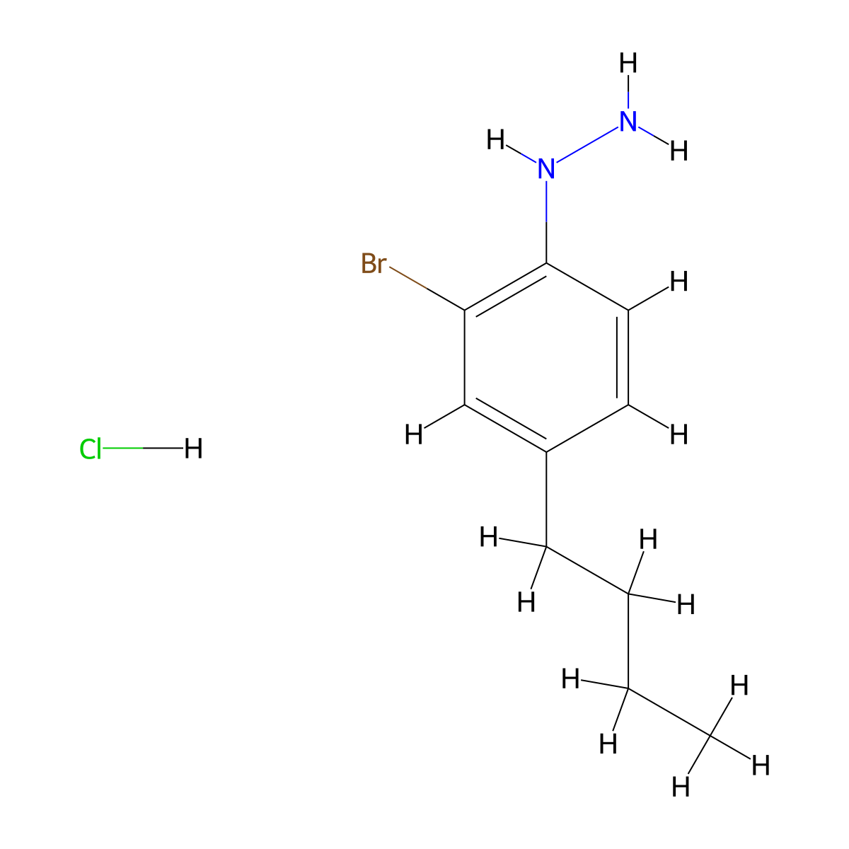 1-(2-Bromo-4-butylphenyl)hydrazine hydrochloride molecular structure, CAS 1049746-25-9