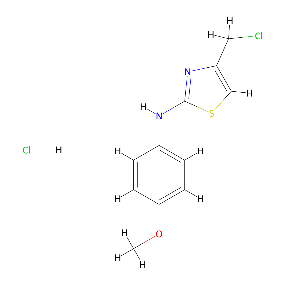 4-(chloromethyl)-N-(4-methoxyphenyl)-1,3-thiazol-2-amine hydrochloride molecular structure, CAS 1049746-46-4