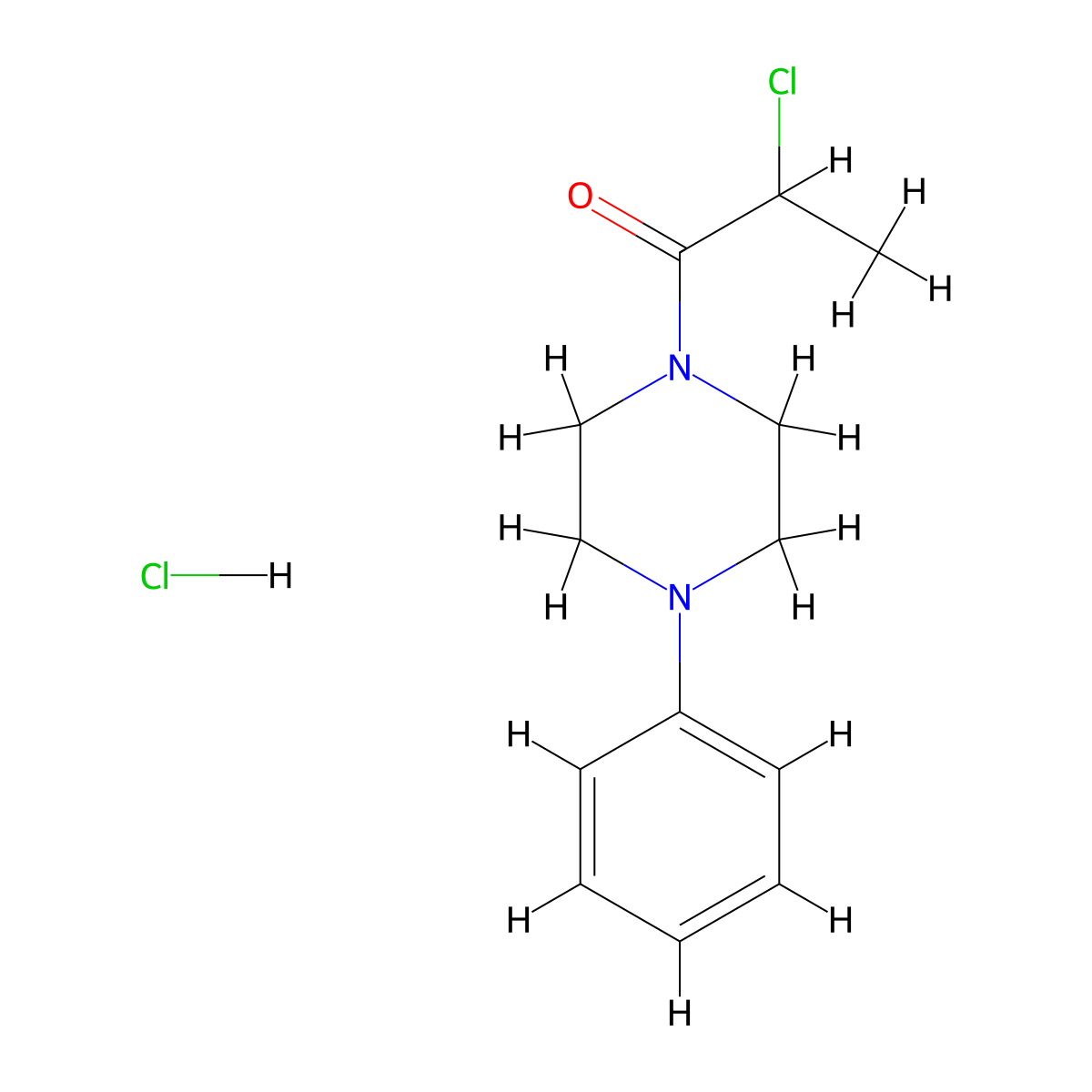 2-Chloro-1-(4-phenylpiperazin-1-YL)propan-1-one hydrochloride molecular structure, CAS 1049747-22-9