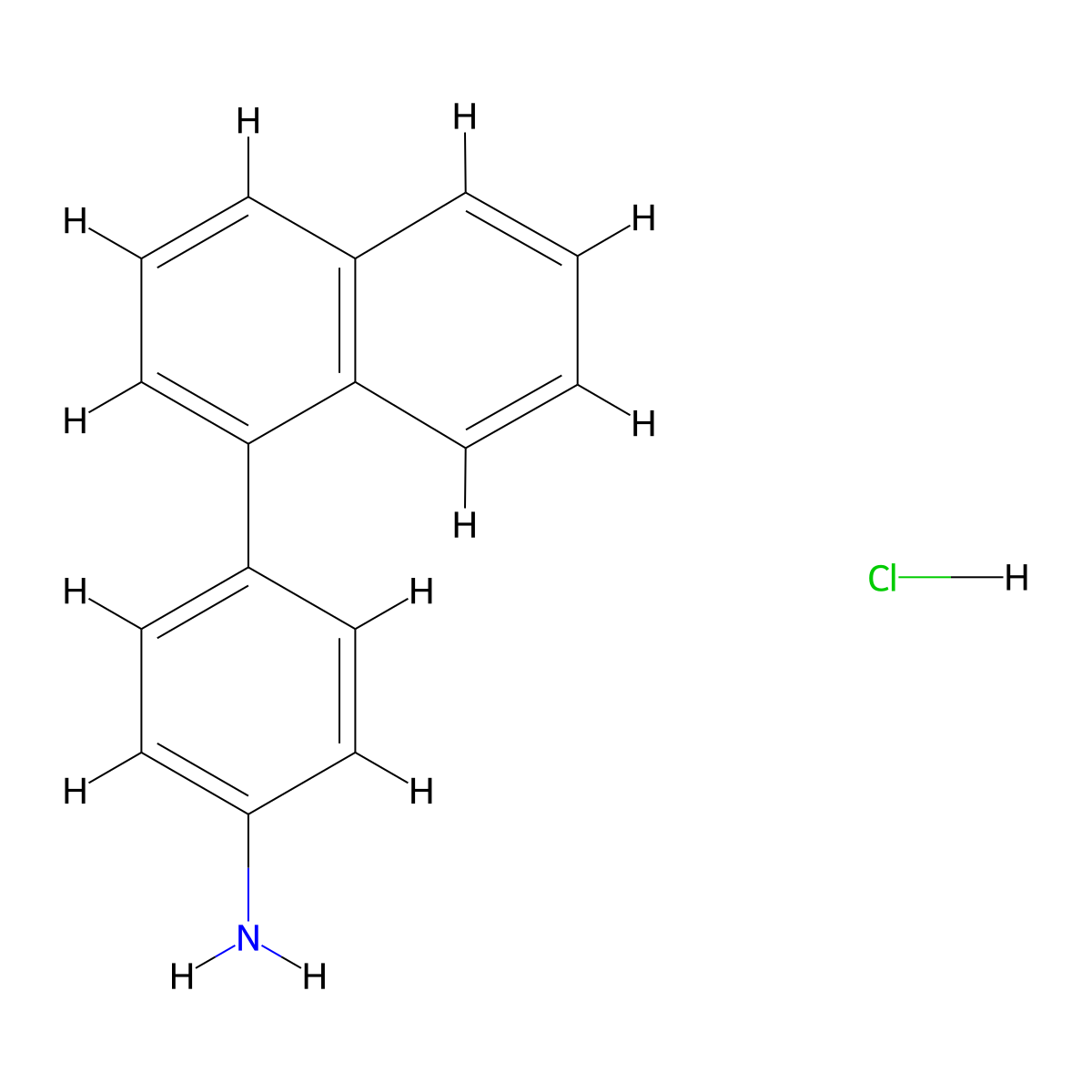 4-(Naphthalen-1-yl)benzenaminium chloride molecular structure, CAS 1049748-42-6