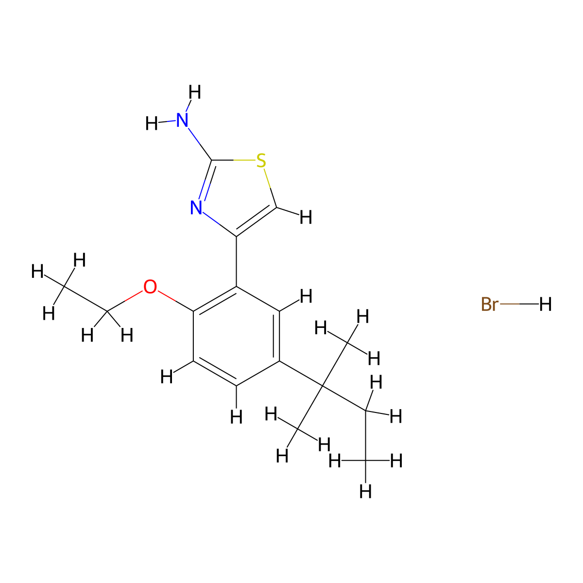 4-(2-Ethoxy-5-(tert-pentyl)phenyl)thiazol-2-amine hydrobromide molecular structure, CAS 1049749-13-4