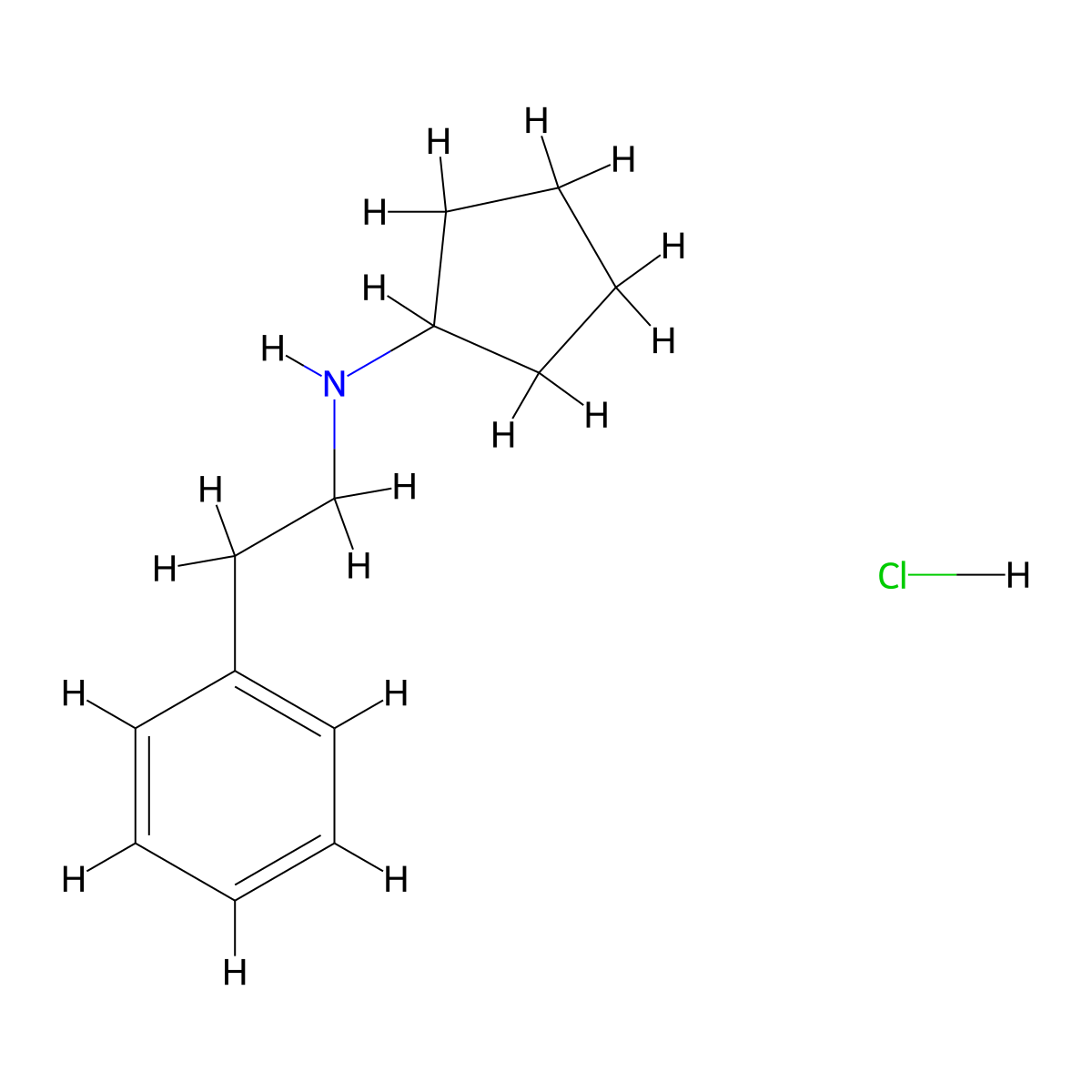 N-(2-phenylethyl)cyclopentanamine hydrochloride molecular structure, CAS 1049749-89-4