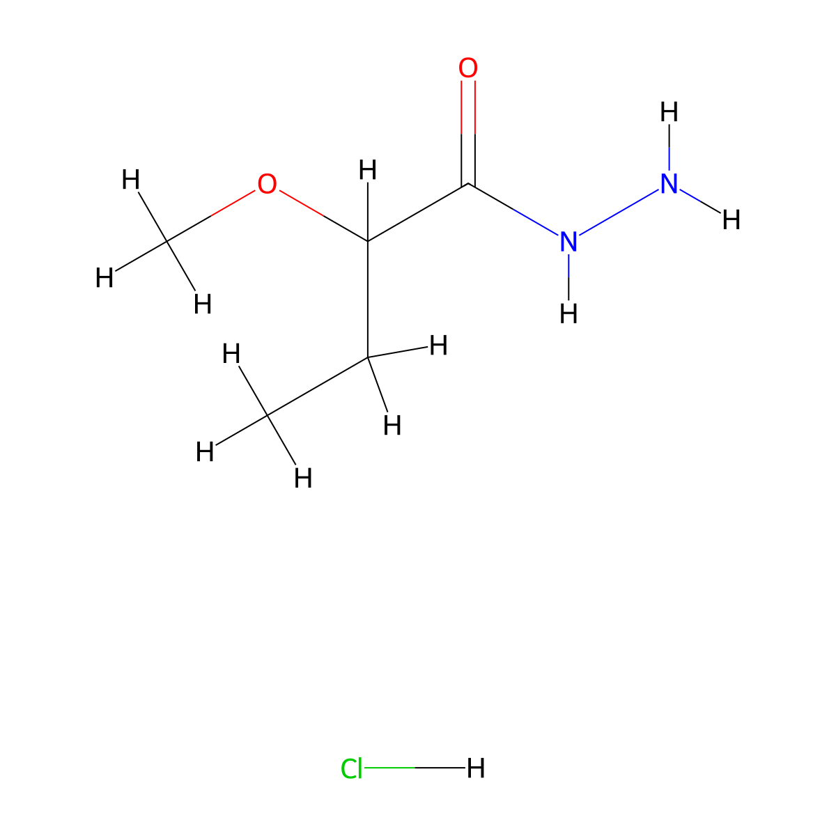 2-Methoxybutanohydrazide hydrochloride molecular structure, CAS 1049749-93-0