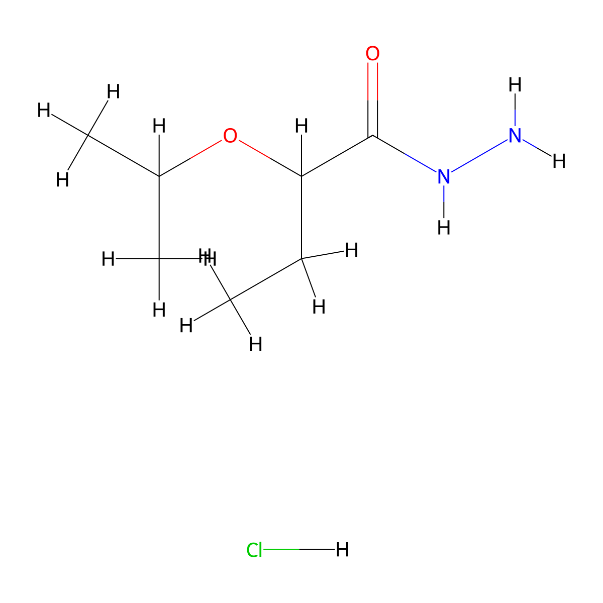 2-Isopropoxybutanohydrazide hydrochloride molecular structure, CAS 1049749-98-5