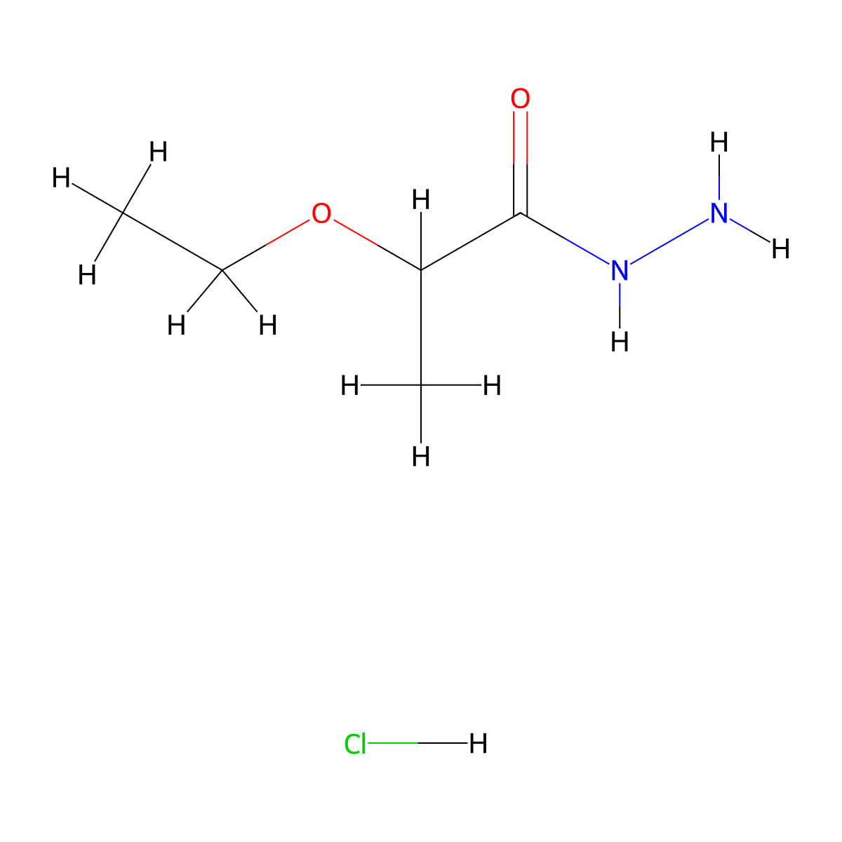 2-Ethoxypropanohydrazide hydrochloride molecular structure, CAS 1049750-01-7