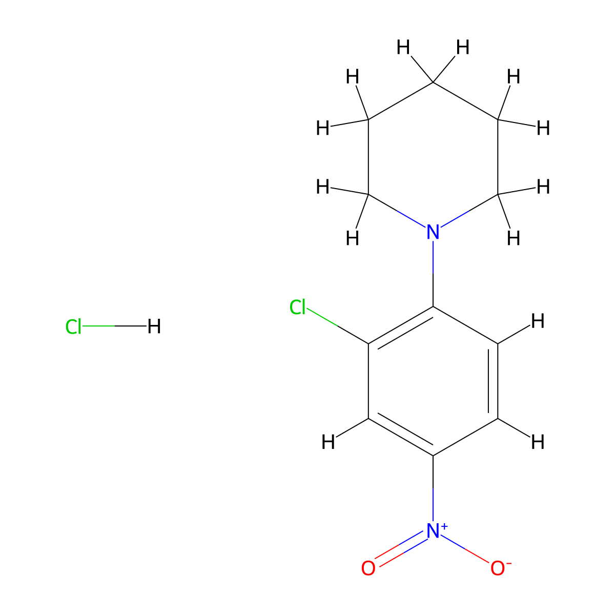 1-(2-Chloro-4-nitrophenyl)piperidine hydrochloride molecular structure, CAS 1049750-07-3