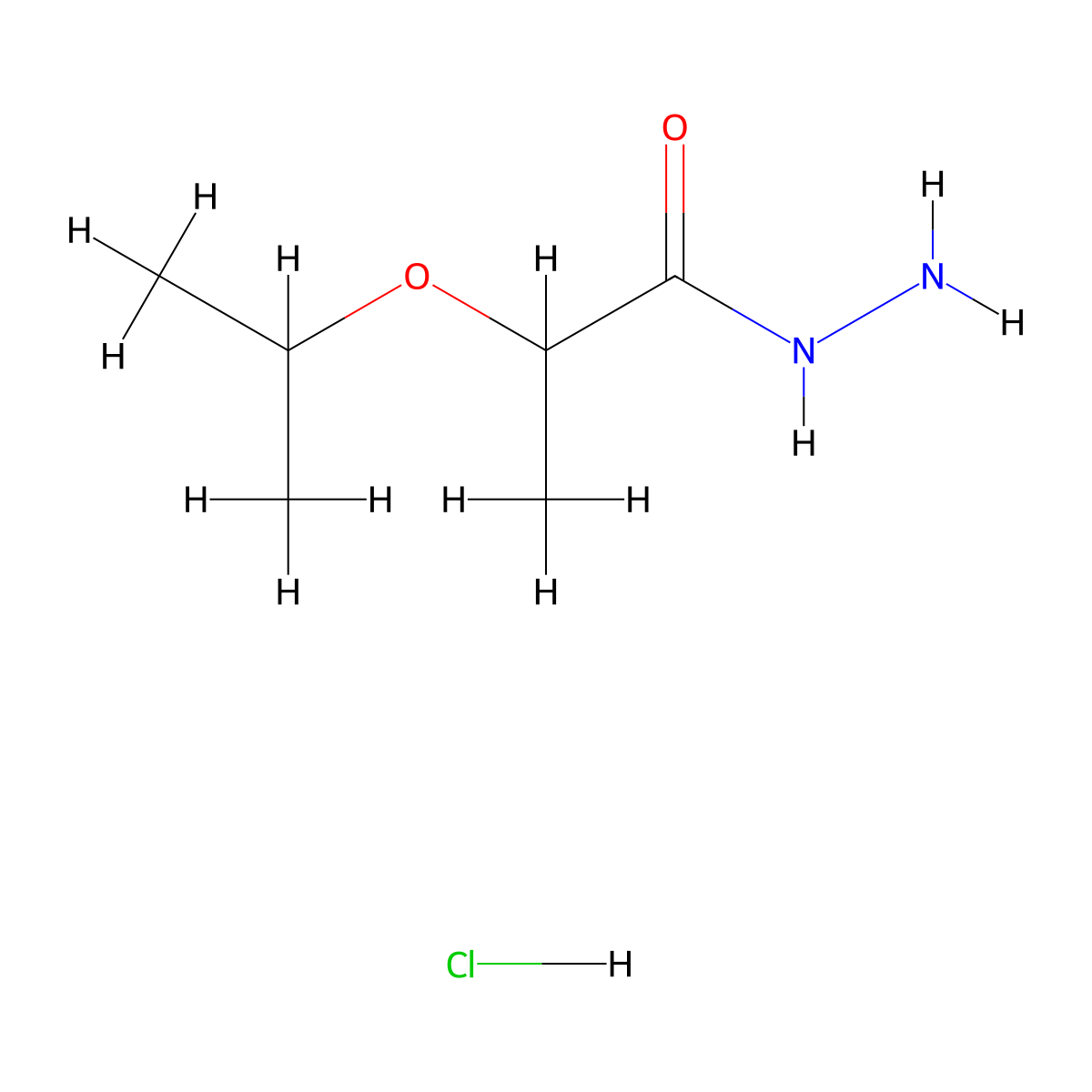 2-Isopropoxypropanohydrazide hydrochloride molecular structure, CAS 1049750-51-7