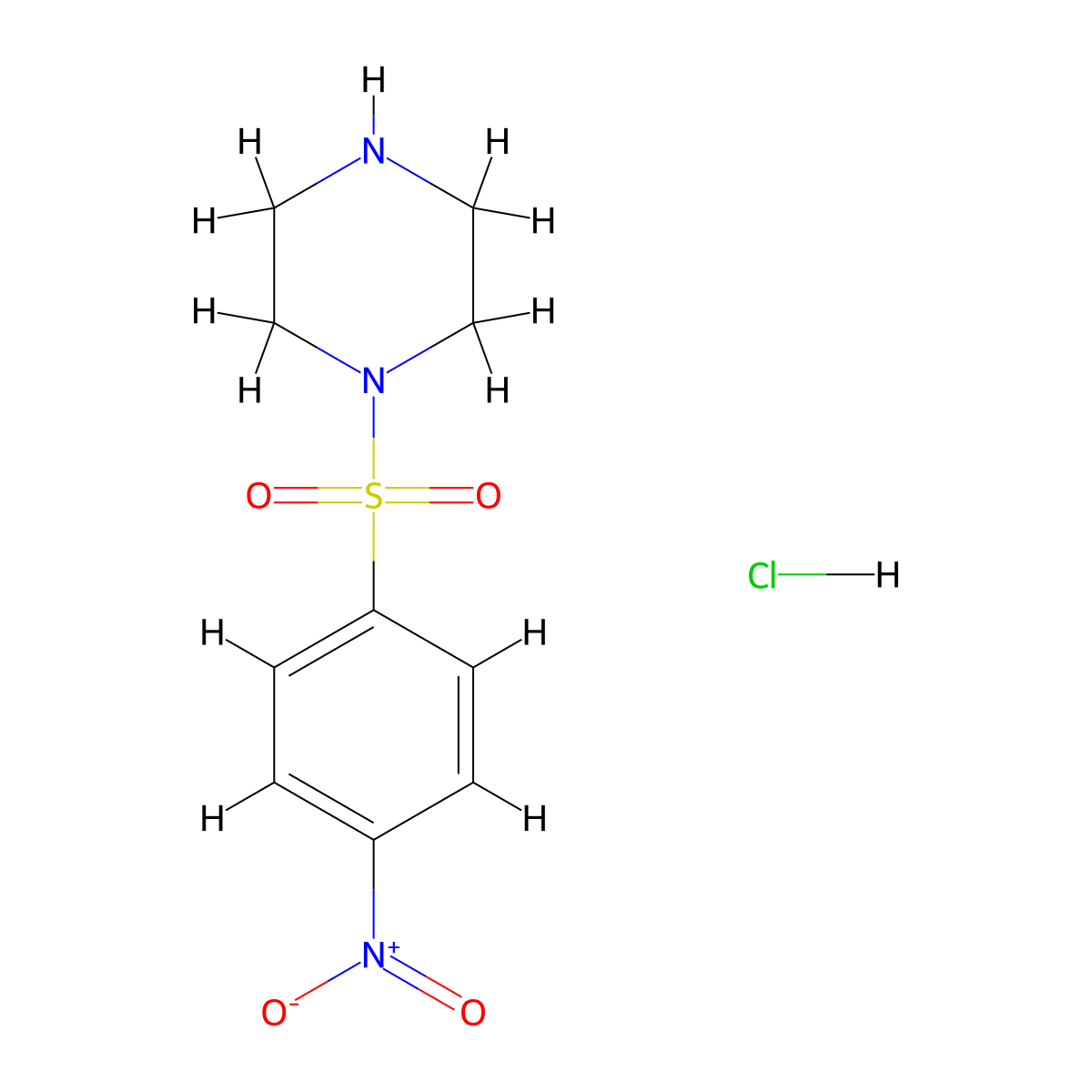 1-(4-Nitrobenzenesulfonyl)piperazine hydrochloride molecular structure, CAS 1049751-39-4