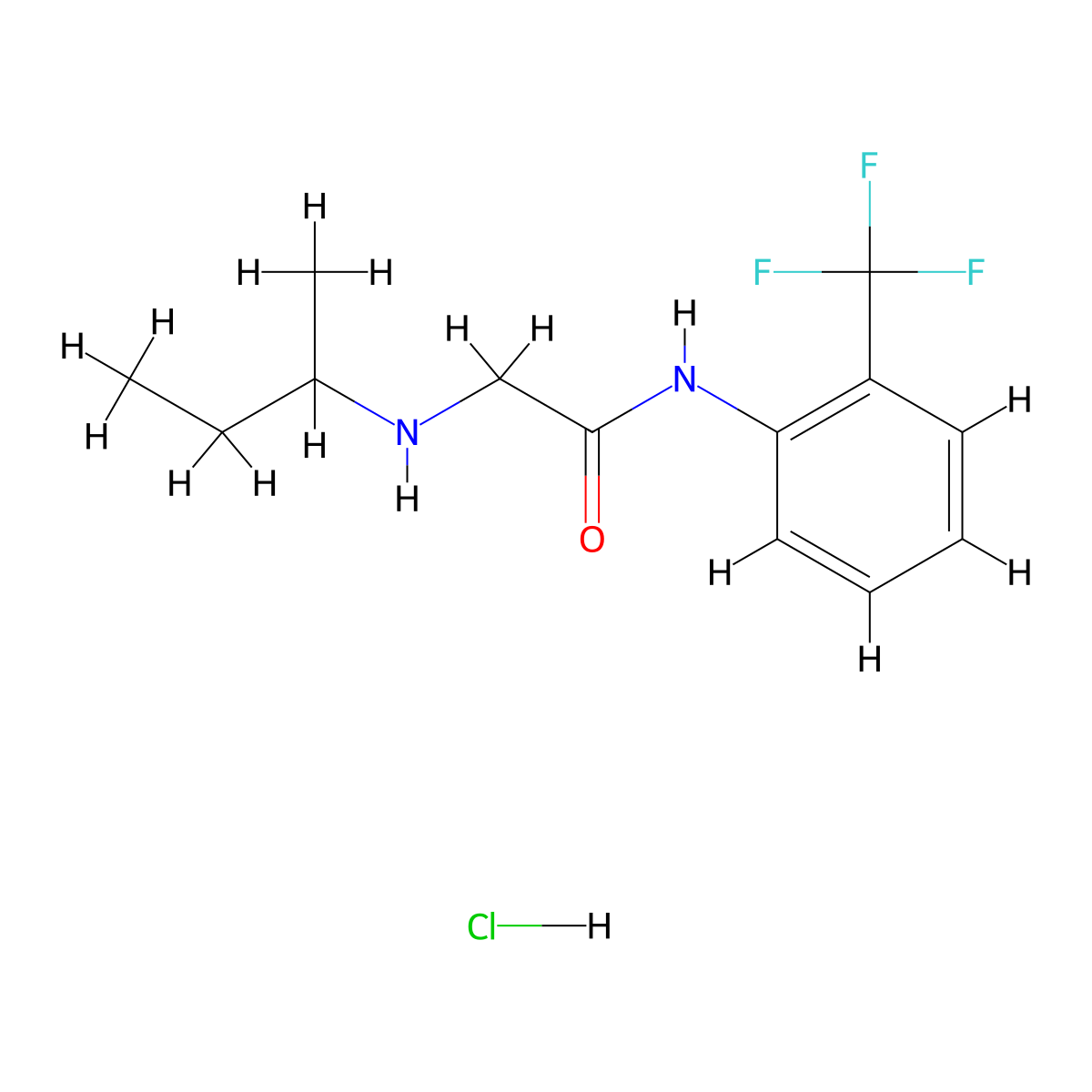 2-[(butan-2-yl)amino]-N-[2-(trifluoromethyl)phenyl]acetamide hydrochloride molecular structure, CAS 1049751-46-3