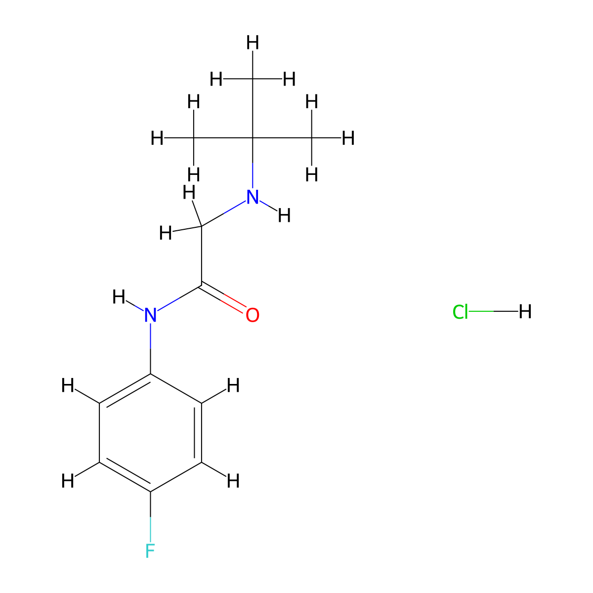 2-(tert-butylamino)-N-(4-fluorophenyl)acetamide hydrochloride molecular structure, CAS 1049751-65-6