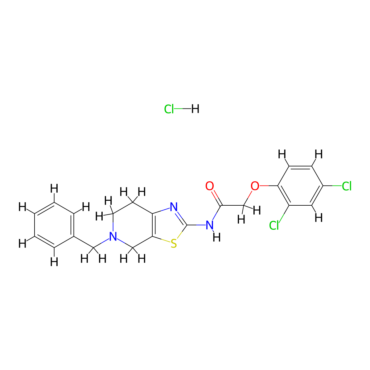 N-{5-benzyl-4H,5H,6H,7H-[1,3]thiazolo[5,4-c]pyridin-2-yl}-2-(2,4-dichlorophenoxy)acetamide hydrochloride molecular structure, CAS 1049751-78-1