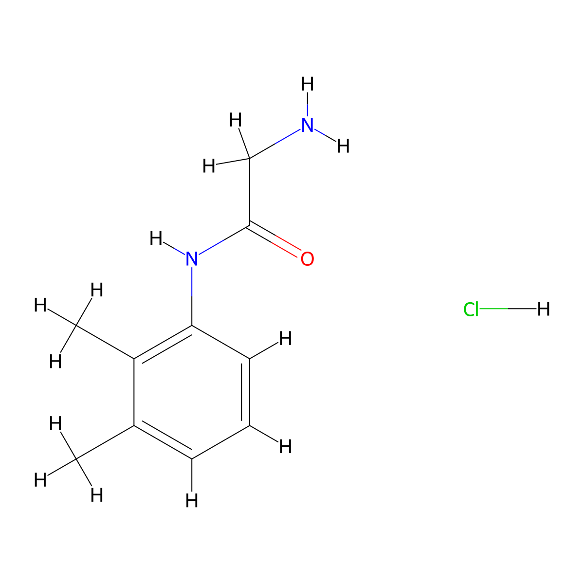 2-amino-N-(2,3-dimethylphenyl)acetamide hydrochloride molecular structure, CAS 1049751-82-7