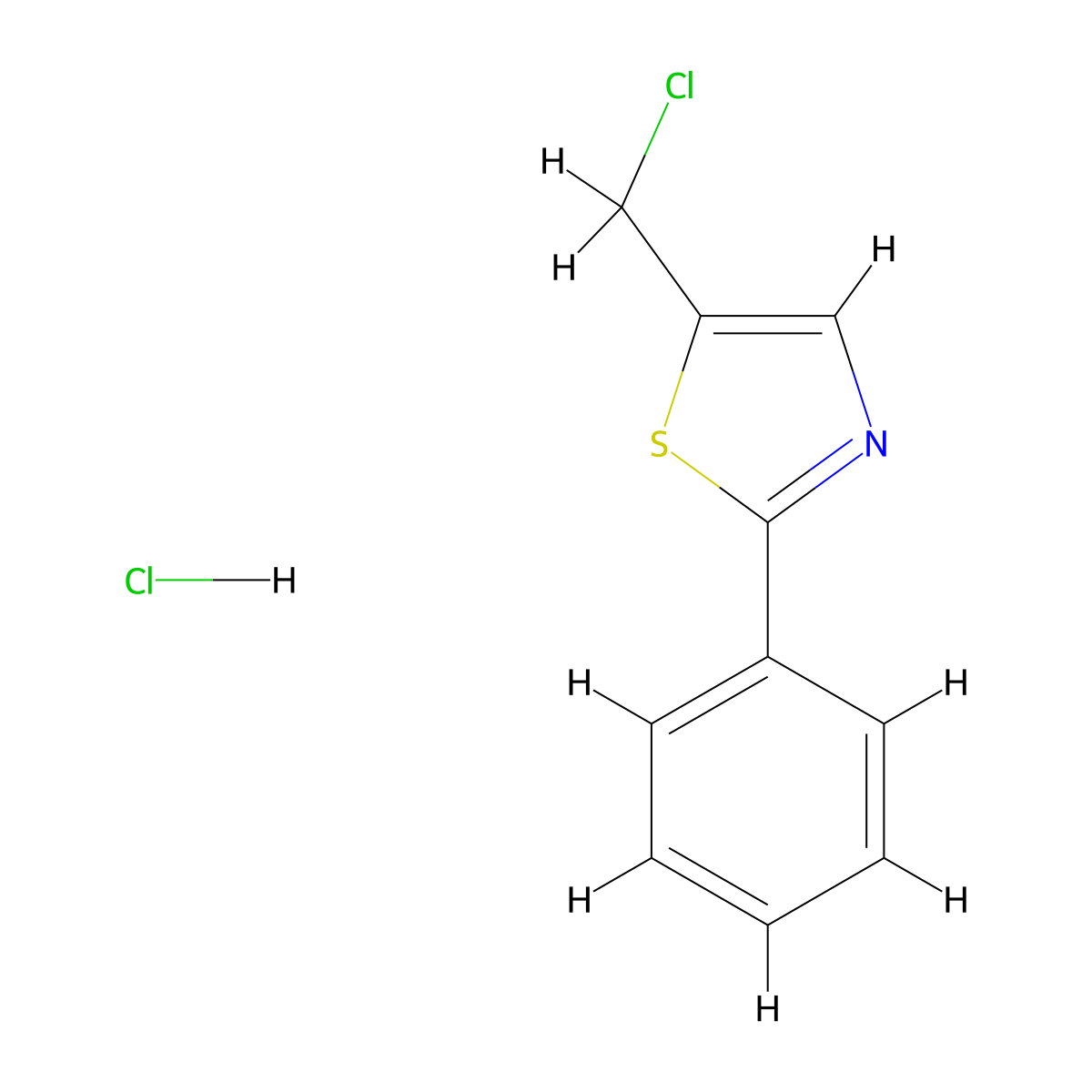 5-(Chloromethyl)-2-phenyl-1,3-thiazole hydrochloride molecular structure, CAS 1049752-01-3