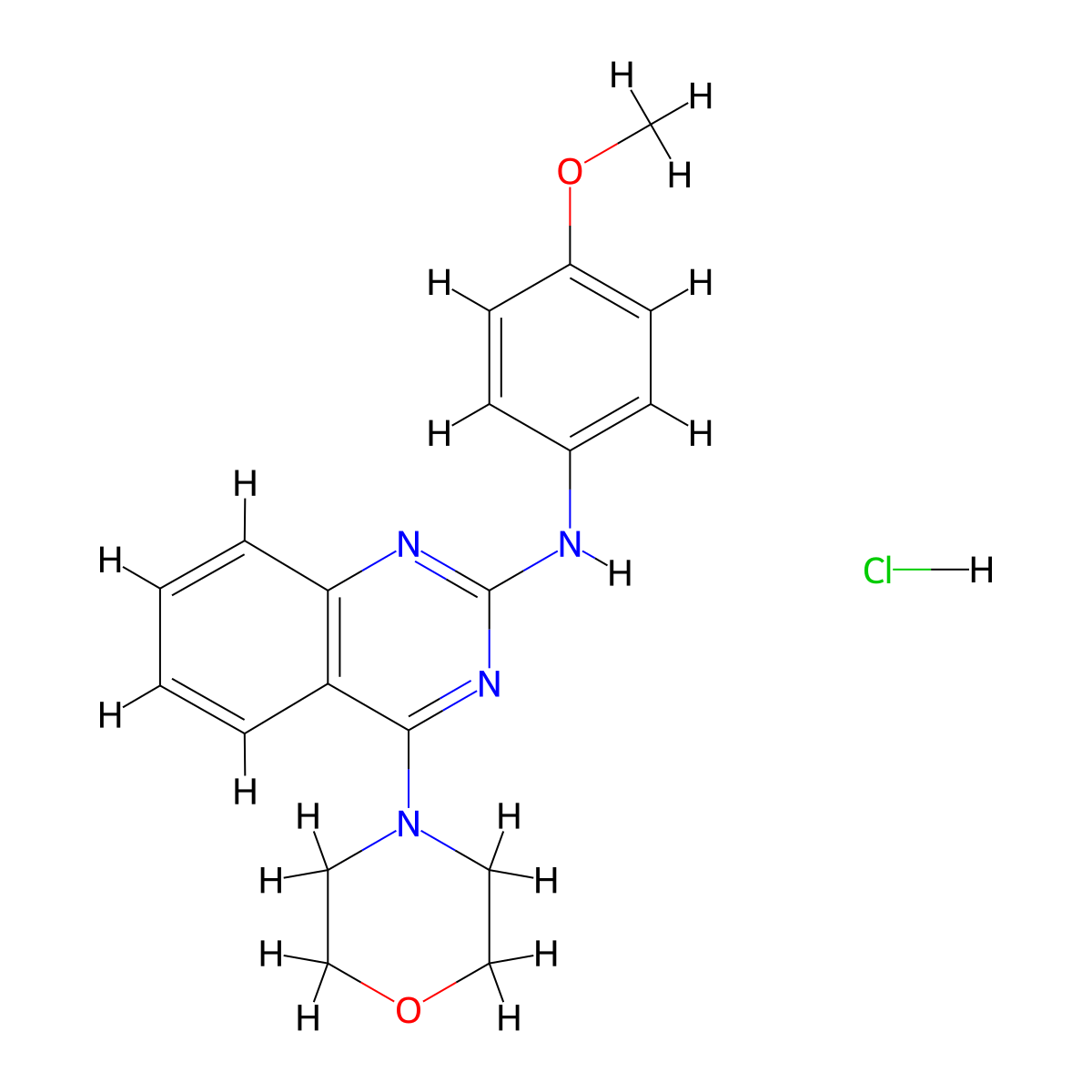 N-(4-methoxyphenyl)-4-morpholinoquinazolin-2-amine hydrochloride molecular structure, CAS 1049752-50-2