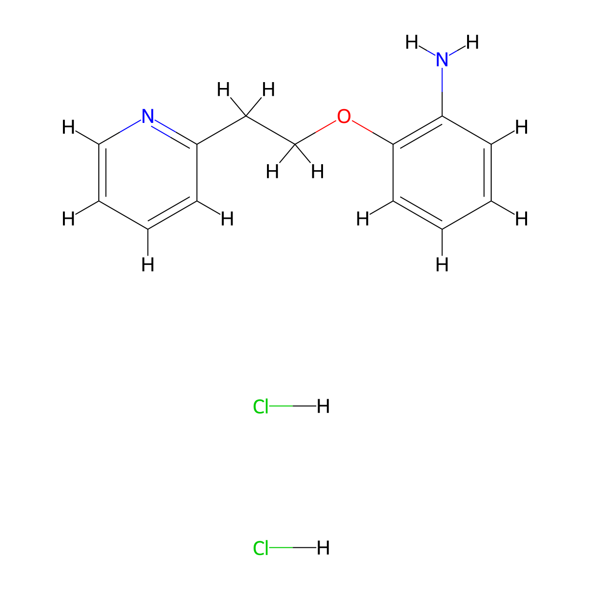 {2-[2-(2-Pyridinyl)ethoxy]phenyl}amine dihydrochloride molecular structure, CAS 1049752-67-1