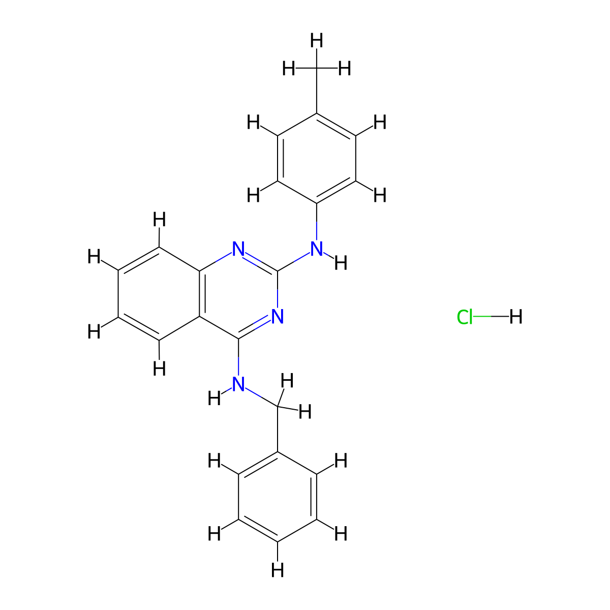 N4-benzyl-N2-(p-tolyl)quinazoline-2,4-diamine hydrochloride molecular structure, CAS 1049752-99-9