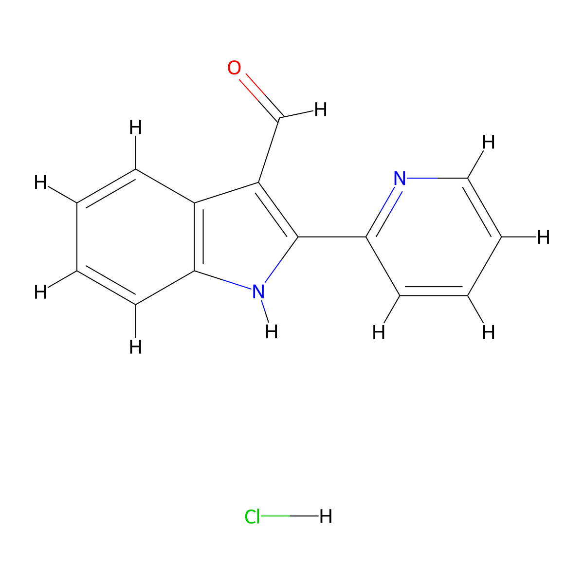 2-(2-Pyridinyl)-1H-indole-3-carbaldehyde hydrochloride molecular structure, CAS 1049753-09-4