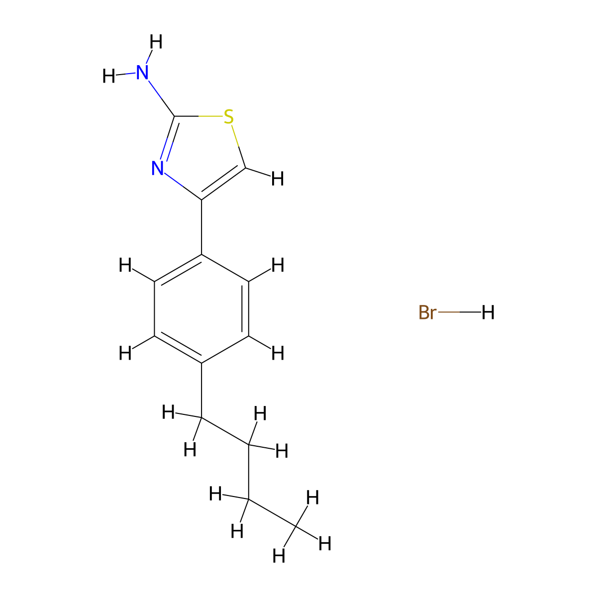 4-(4-Butylphenyl)-1,3-thiazol-2-amine hydrobromide molecular structure, CAS 1049753-53-8