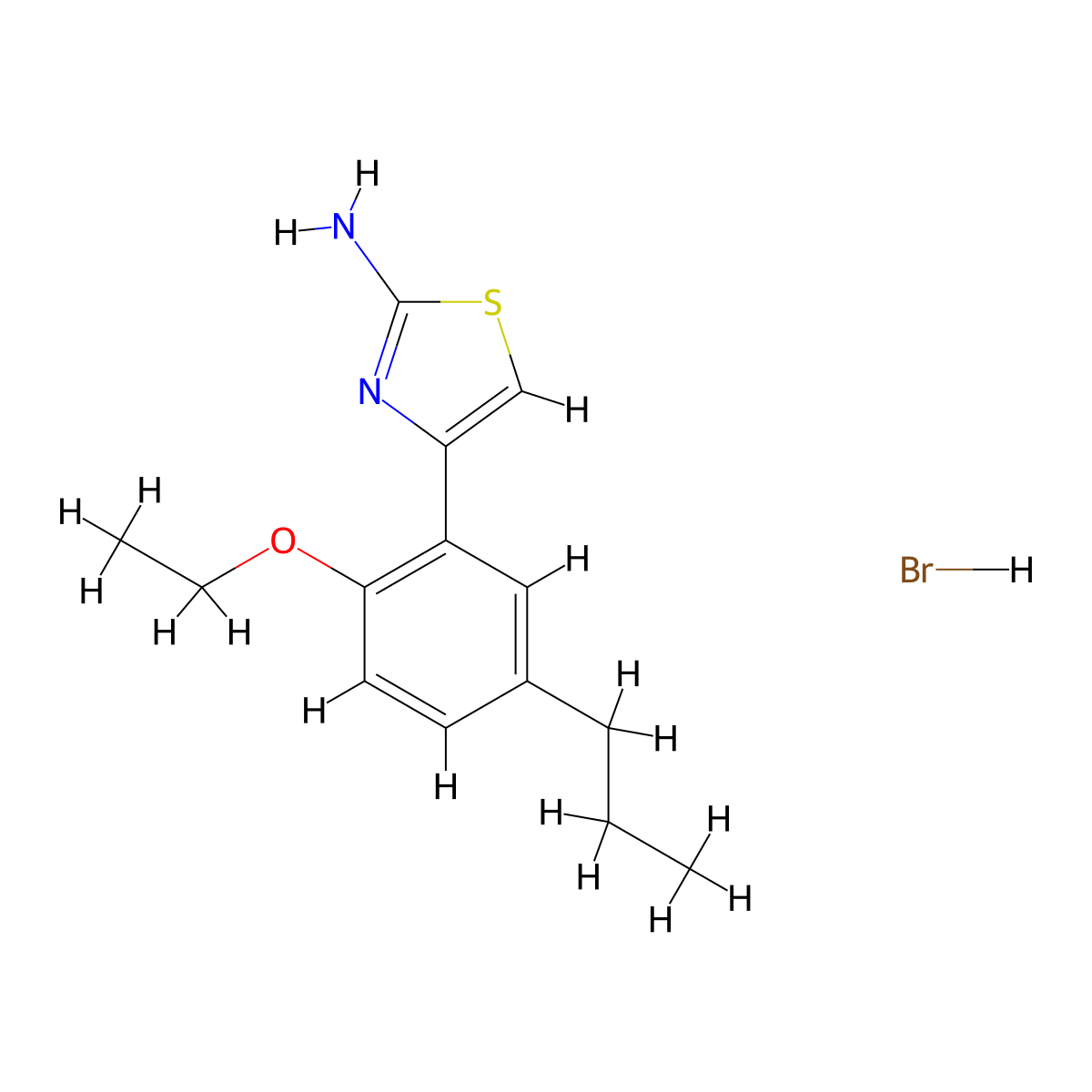 4-(2-Ethoxy-5-propylphenyl)-1,3-thiazol-2-ylamine hydrobromide molecular structure, CAS 1049754-16-6