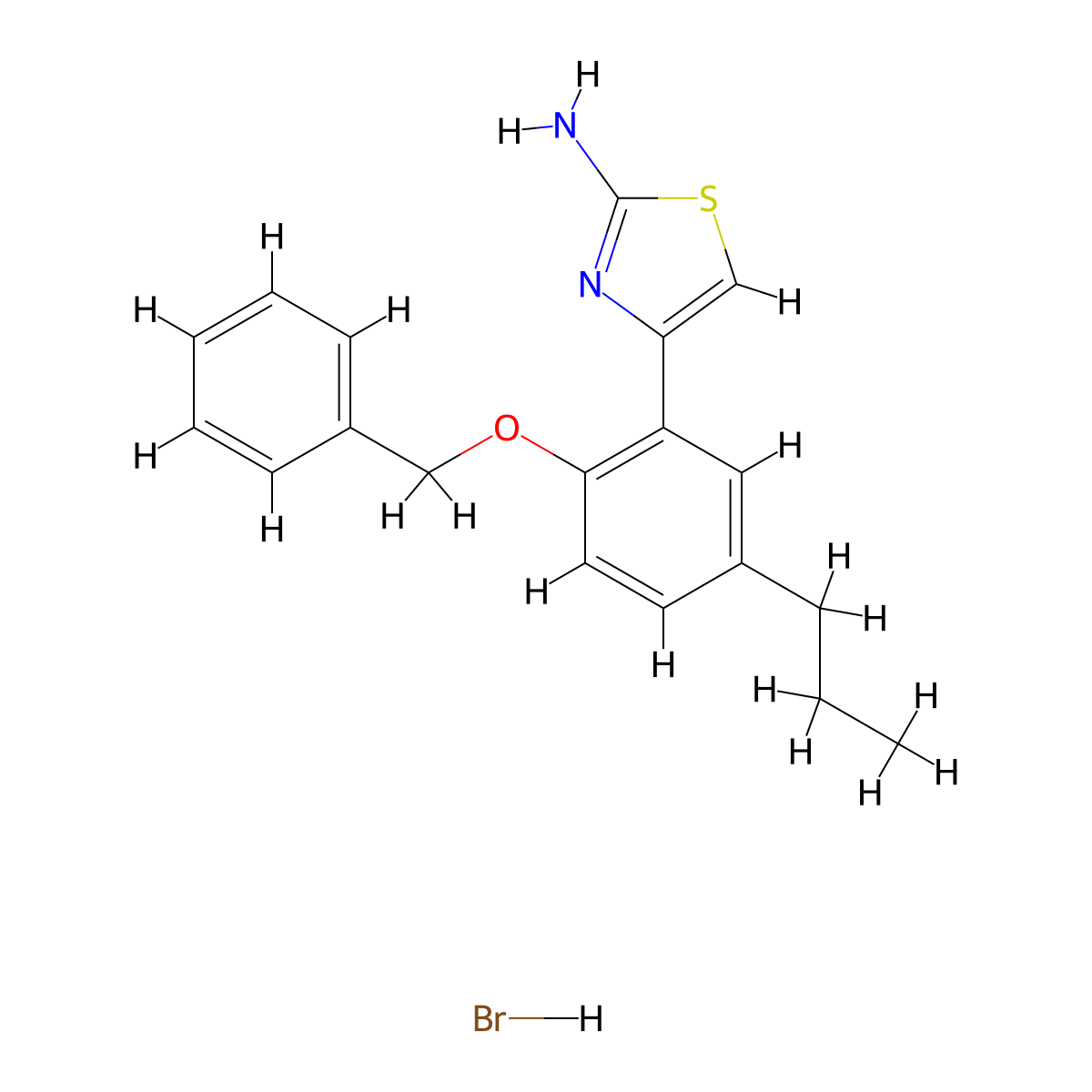4-[2-(Benzyloxy)-5-propylphenyl]-1,3-thiazol-2-amine hydrobromide molecular structure, CAS 1049754-43-9