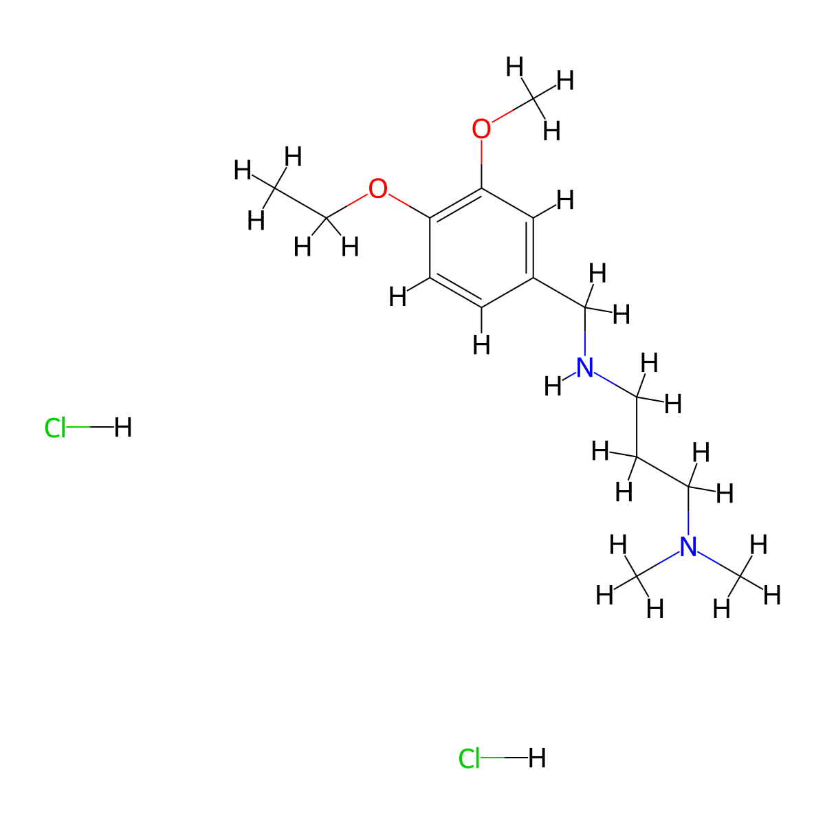 [3-(Dimethylamino)propyl][(4-ethoxy-3-methoxyphenyl)methyl]amine dihydrochloride molecular structure, CAS 1049754-73-5