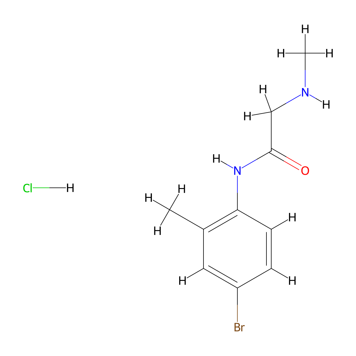 N-(4-bromo-2-methylphenyl)-2-(methylamino)acetamide hydrochloride molecular structure, CAS 1049754-79-1