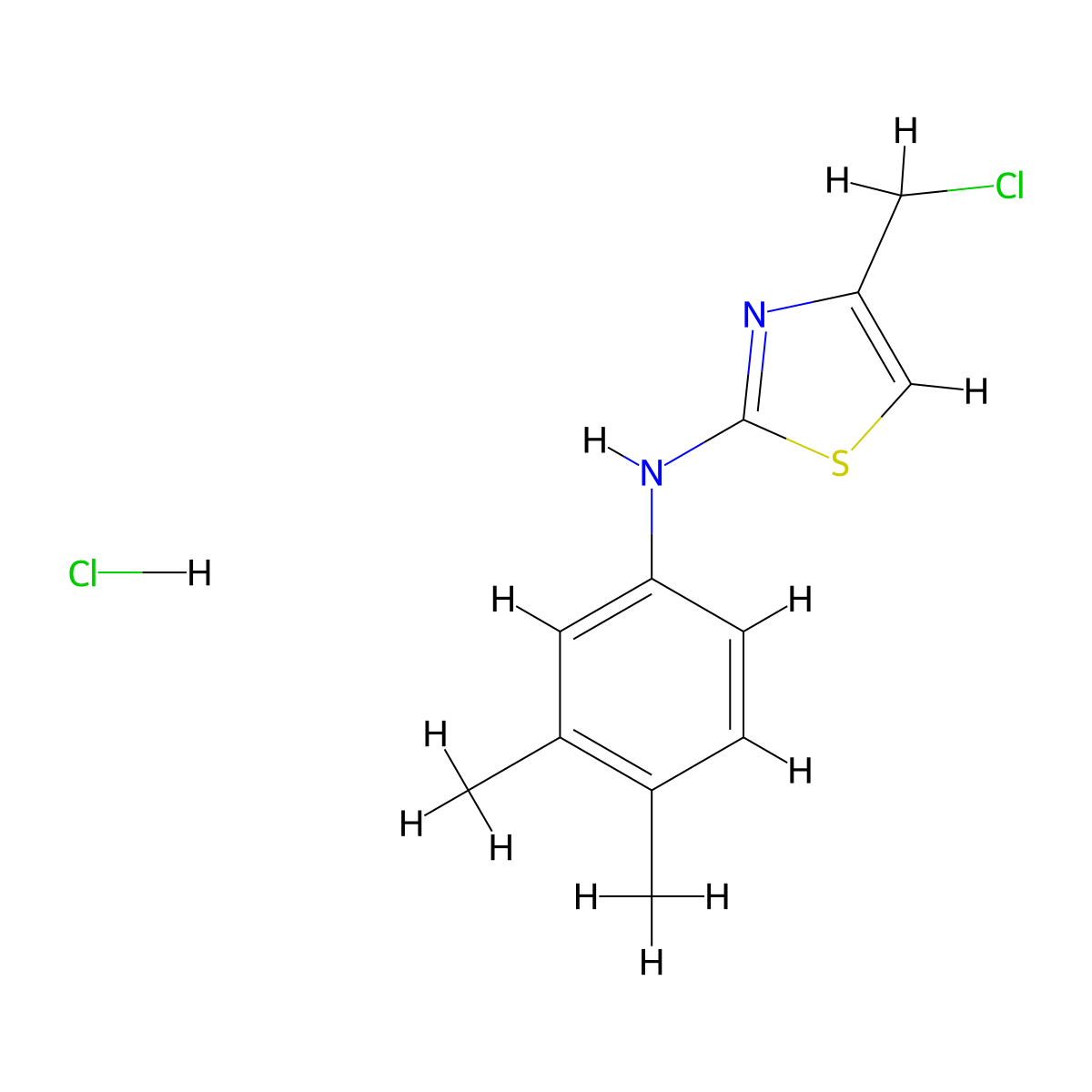 4-(chloromethyl)-N-(3,4-dimethylphenyl)-1,3-thiazol-2-amine hydrochloride molecular structure, CAS 1049754-88-2