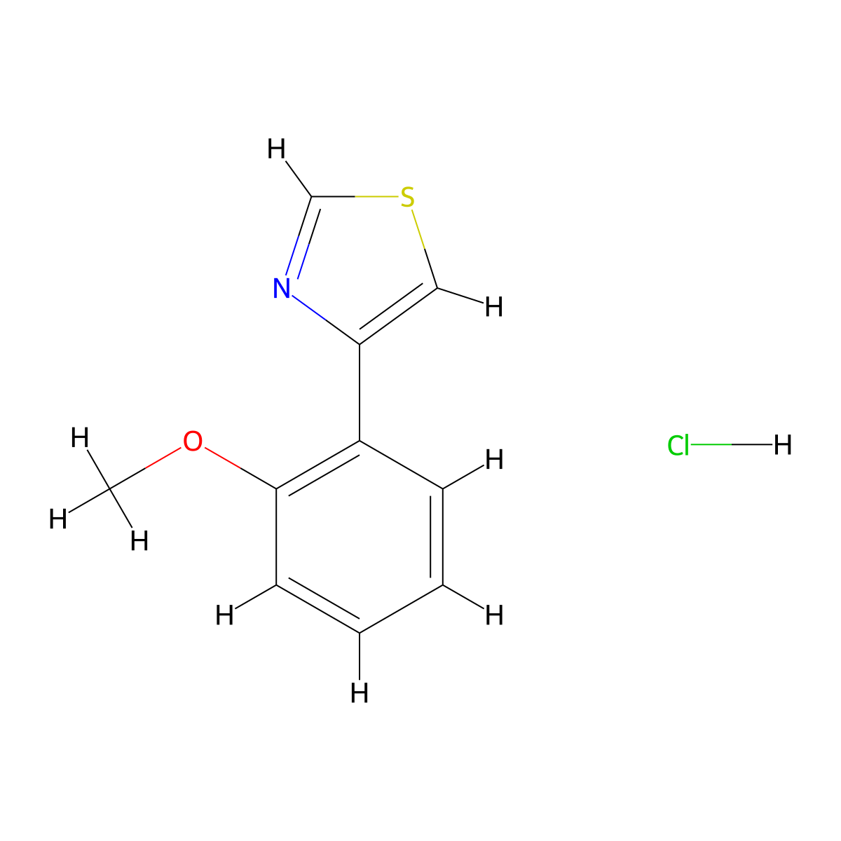 4-(2-Methoxyphenyl)-1,3-thiazole hydrochloride molecular structure, CAS 1049755-10-3