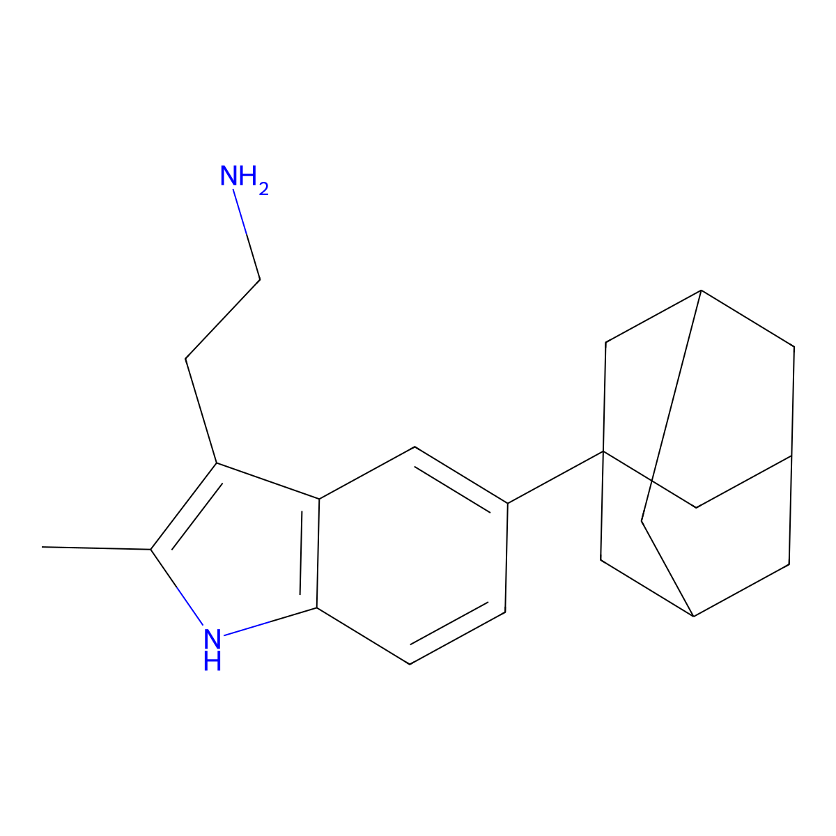 2-[2-methyl-5-(tricyclo[3.3.1.1~3,7~]dec-1-yl)-1H-indol-3-yl]ethanamine molecular structure, CAS 1049755-25-0